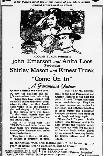 Come On In (1918)